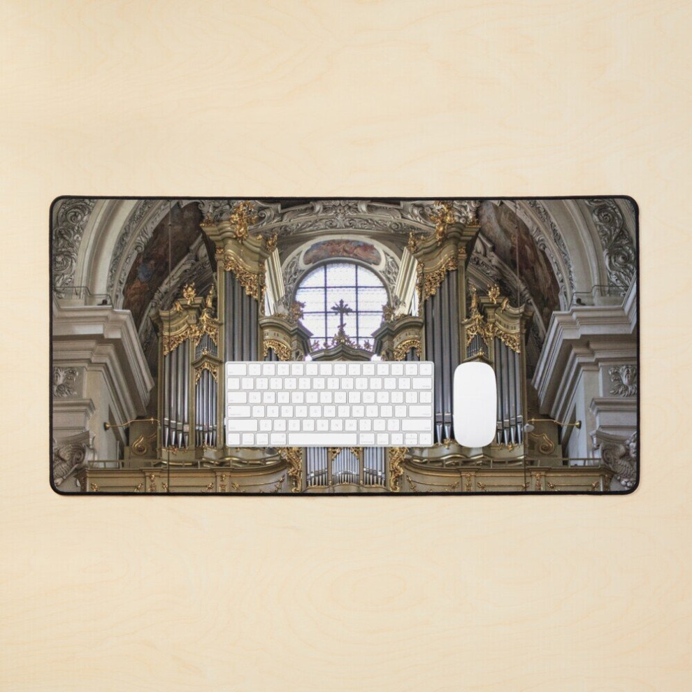 Desk Mat Pipe Organ Dominikanerkirche St. Maria Rotunda Large Gaming Mouse Pad 35X16 Inch 7802738376159