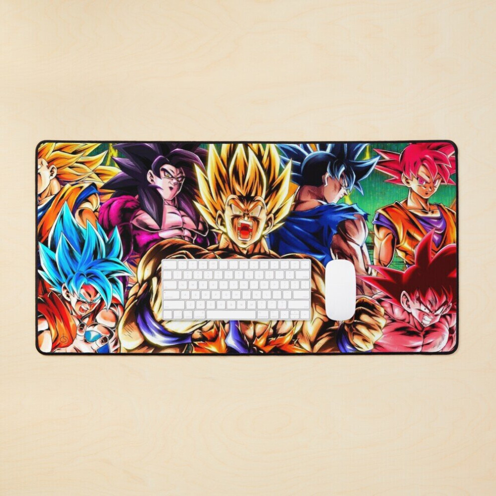 Desk Mat Son Goku All Transformations Large Gaming Mouse Pad 35X16 Inch 7802738311280