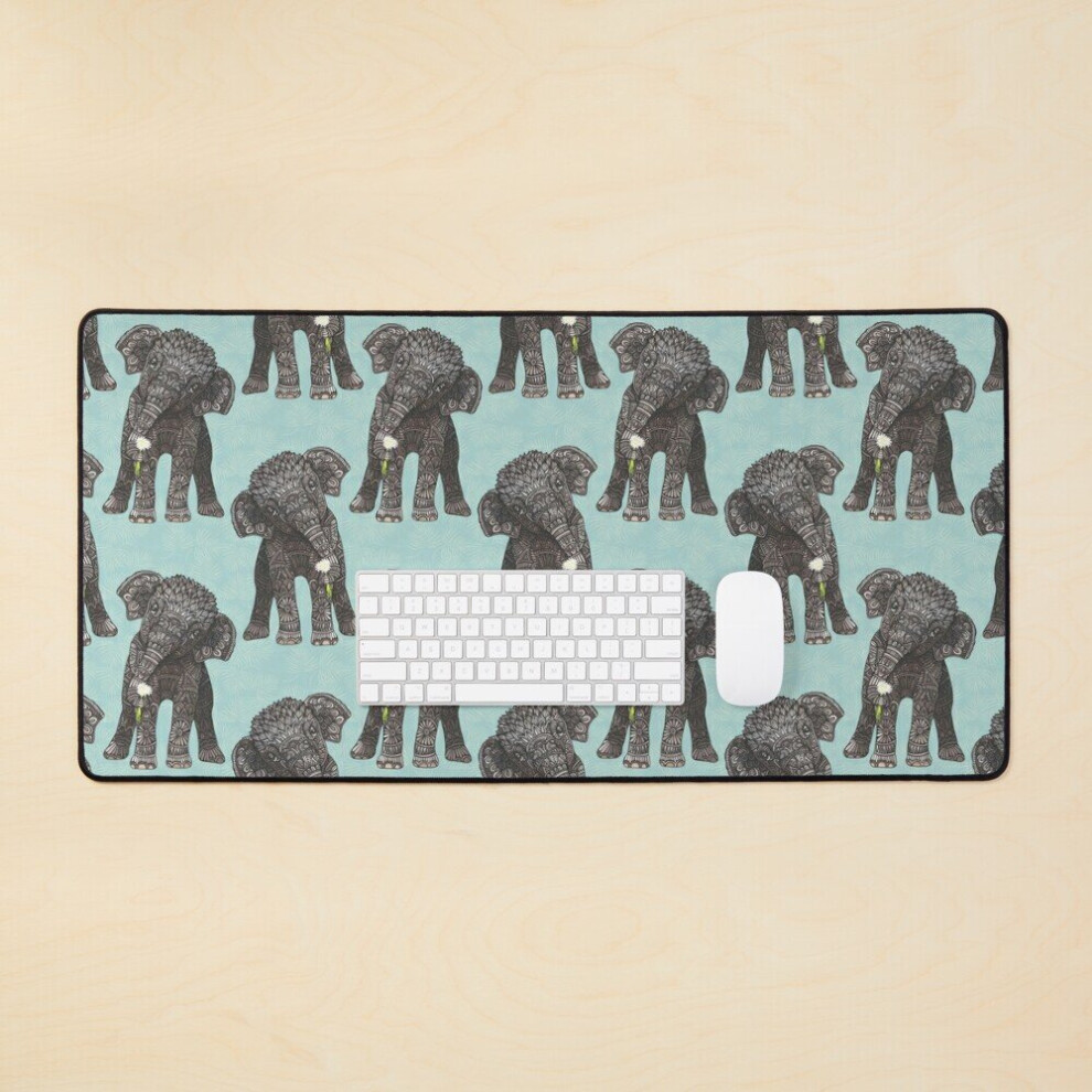Desk Mat Baby Elephant Large Gaming Mouse Pad 35X16 Inch 7802738392395