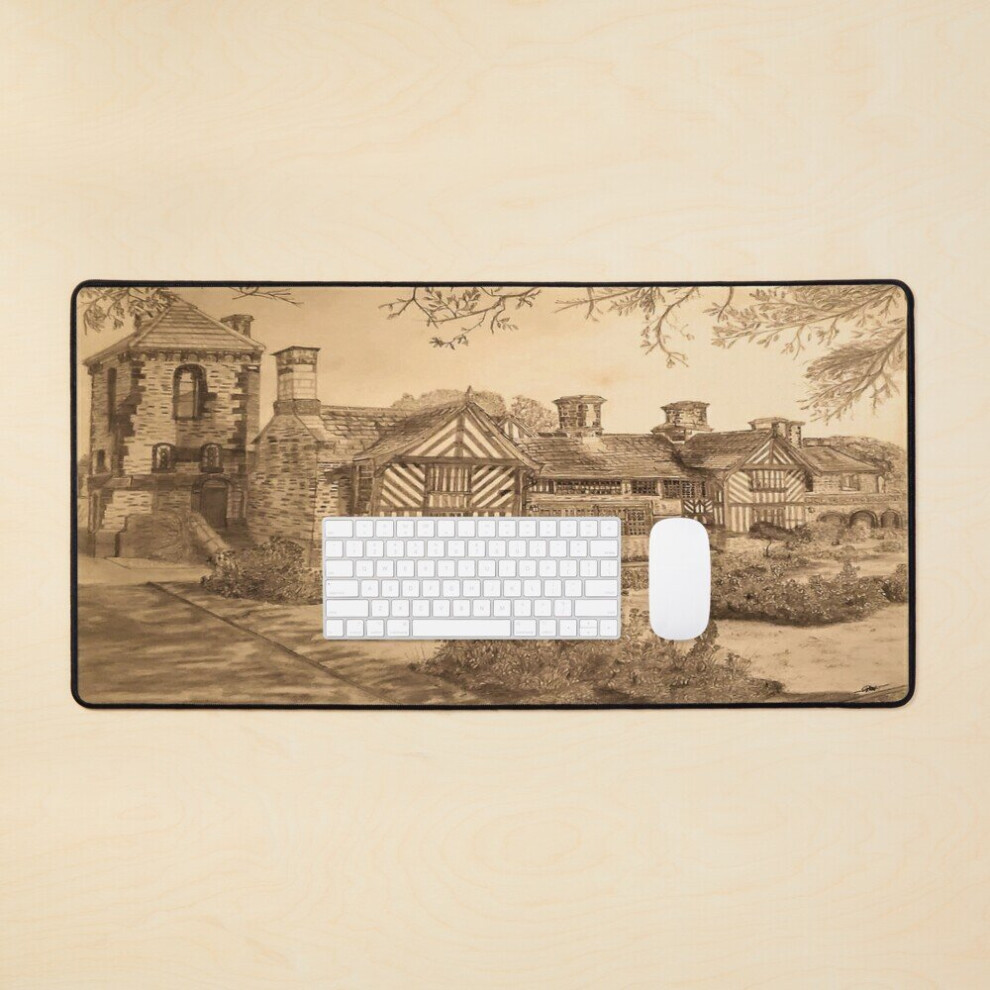 Desk Mat Shibden Hall Drawing Large Gaming Mouse Pad 35X16 Inch 7802738375763
