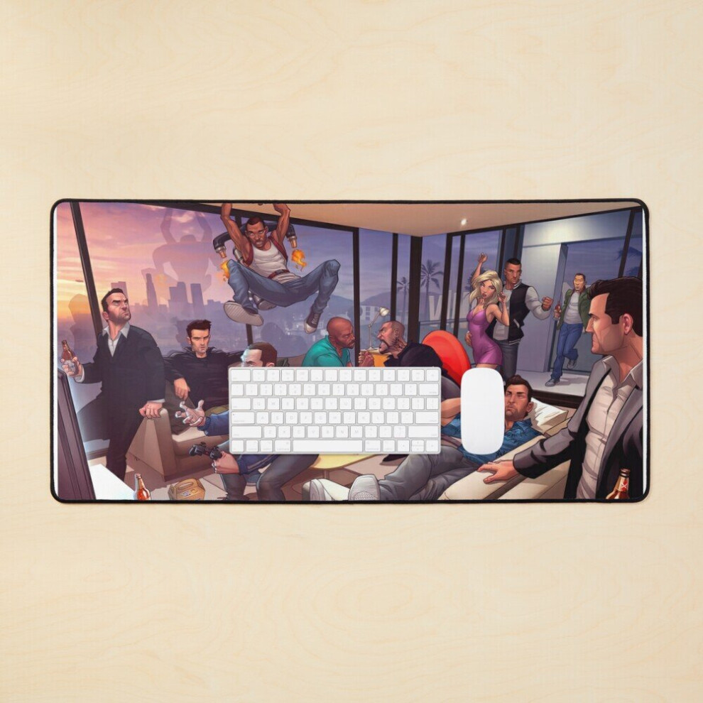 Desk Mat Grand Theft Auto Legends 2012 Large Gaming Mouse Pad 35X16 Inch 7802738371819