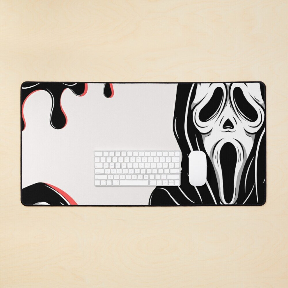 Desk Mat Ghost Face, Scream Movie, Large Gaming Mouse Pad 35X16 Inch 7802738314960