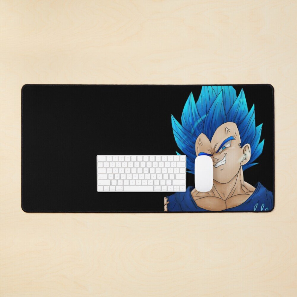 Desk Mat Vegeta Super Saiyan Ultra Form Large Gaming Mouse Pad 35X16 Inch Blue 7802738407488