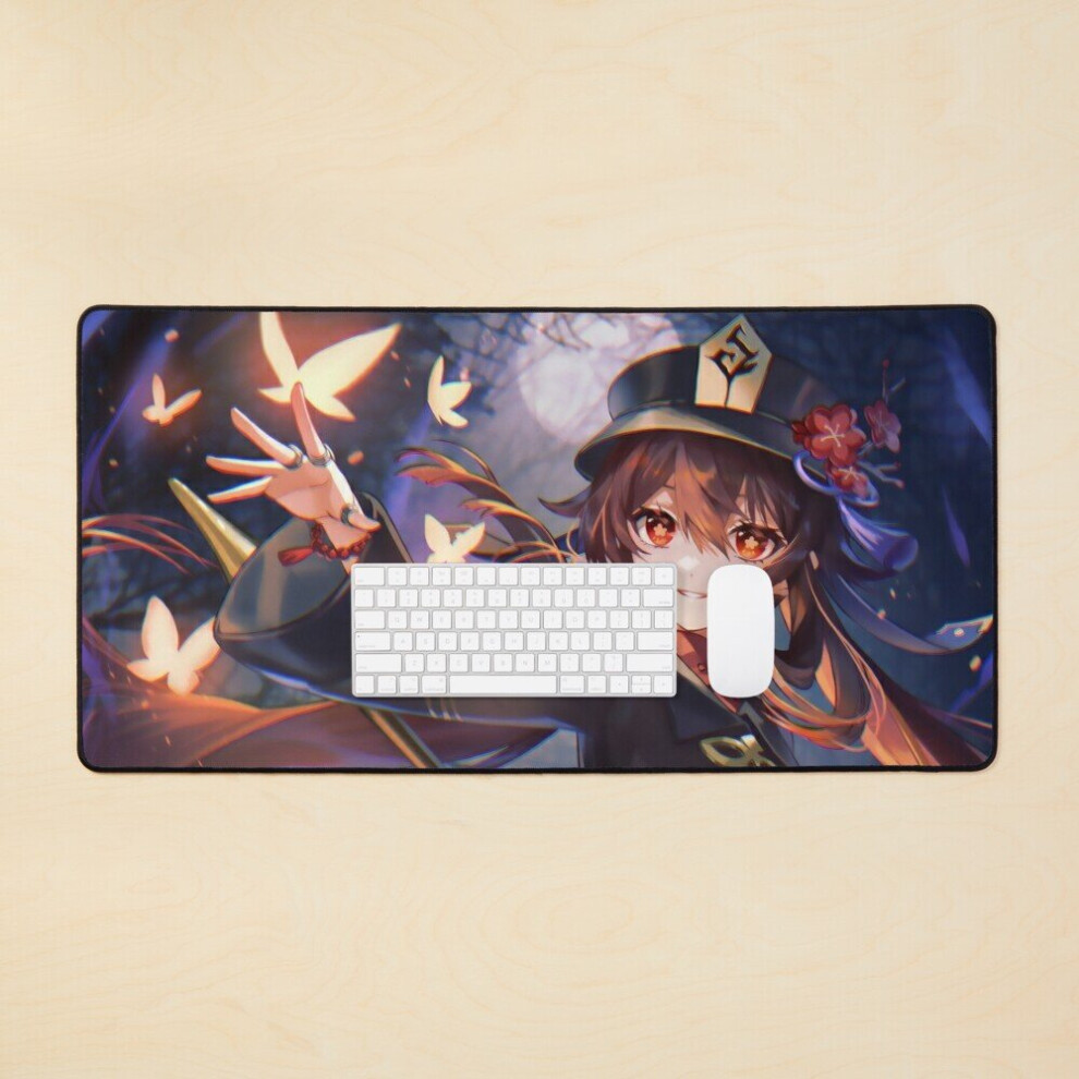 Desk Mat Fragrance In Thaw Hu Tao Genshin Impact Large Gaming Mouse Pad 35X16 Inch 7802738315004