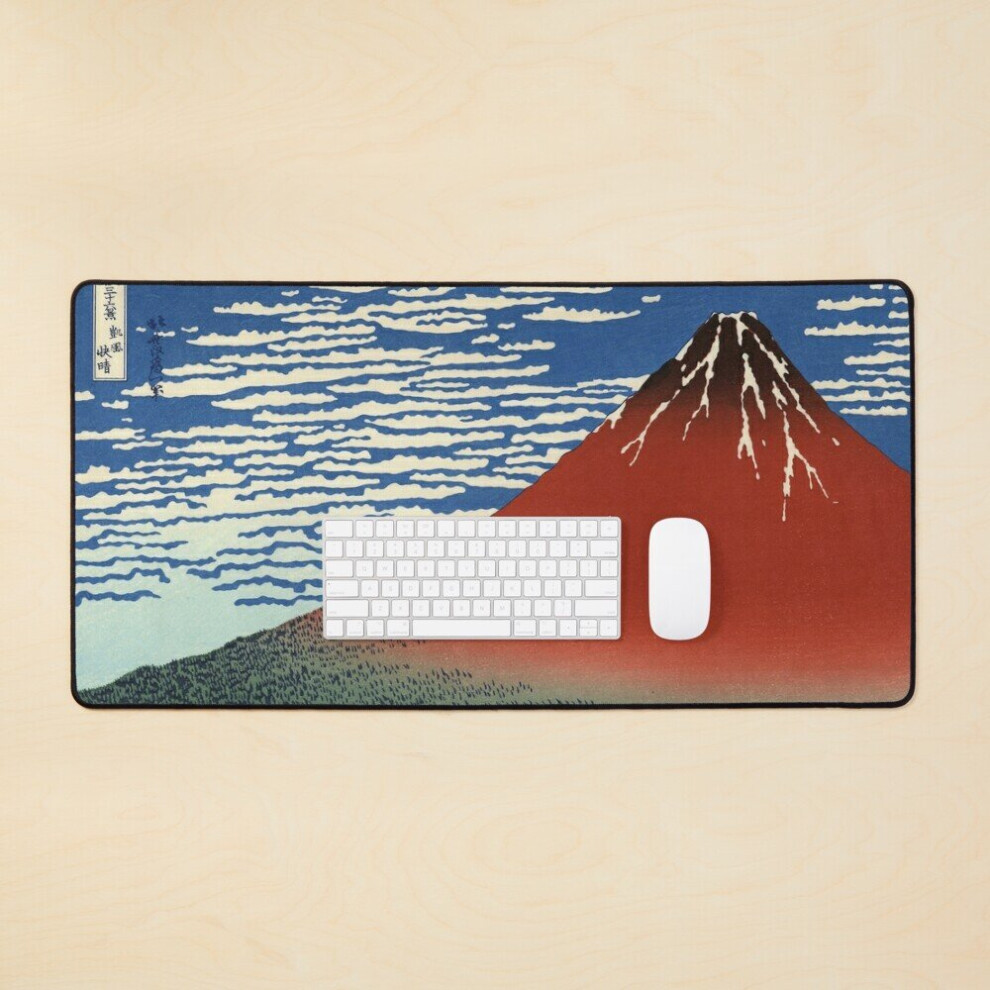 Desk Mat Fuji Large Gaming Mouse Pad 35X16 Inch Red 7802738392852