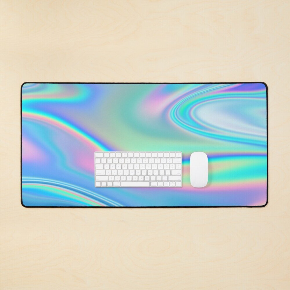 Desk Mat Iridescent Holographic Texture Large Gaming Mouse Pad 35X16 Inch 7802738332520