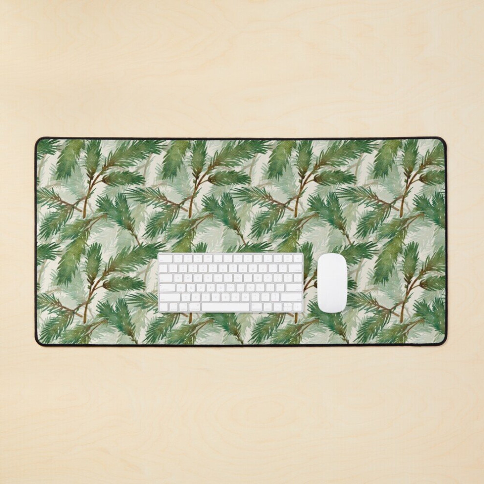 Desk Mat Alpine Forest Watercolor Art Large Gaming Mouse Pad 35X16 Inch 7802738370928