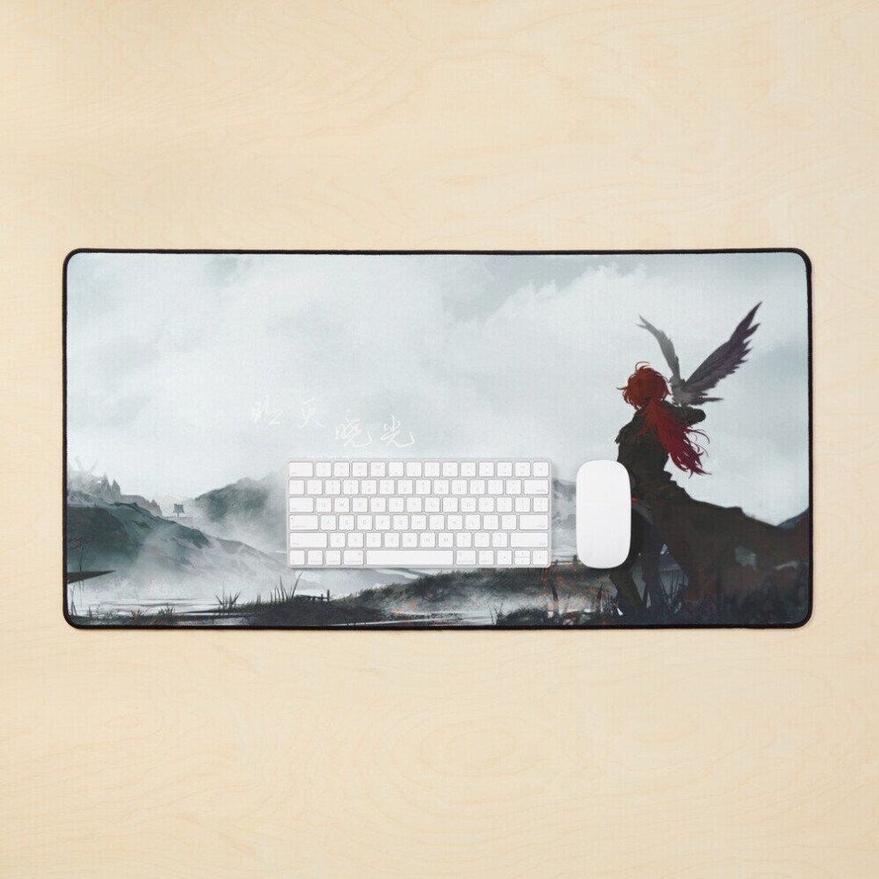 Desk Mat Diluc Ragnvindr With An Eagle - Genshin Impact Large Gaming Mouse Pad 35X16 Inch 7802738313857