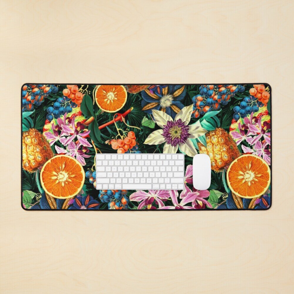 Desk Mat Tropical Garden Large Gaming Mouse Pad 35X16 Inch Orange 7802738351576