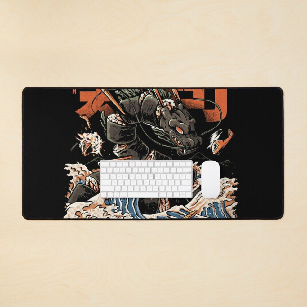 Desk Mat The Sushi Dragon Large Gaming Mouse Pad 35X16 Inch Black 7802738344202
