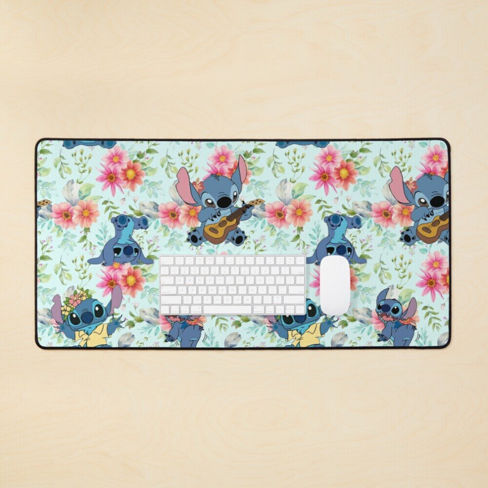 Desk Mat Stitch On The Flower Large Gaming Mouse Pad 35X16 Inch 7802738345643
