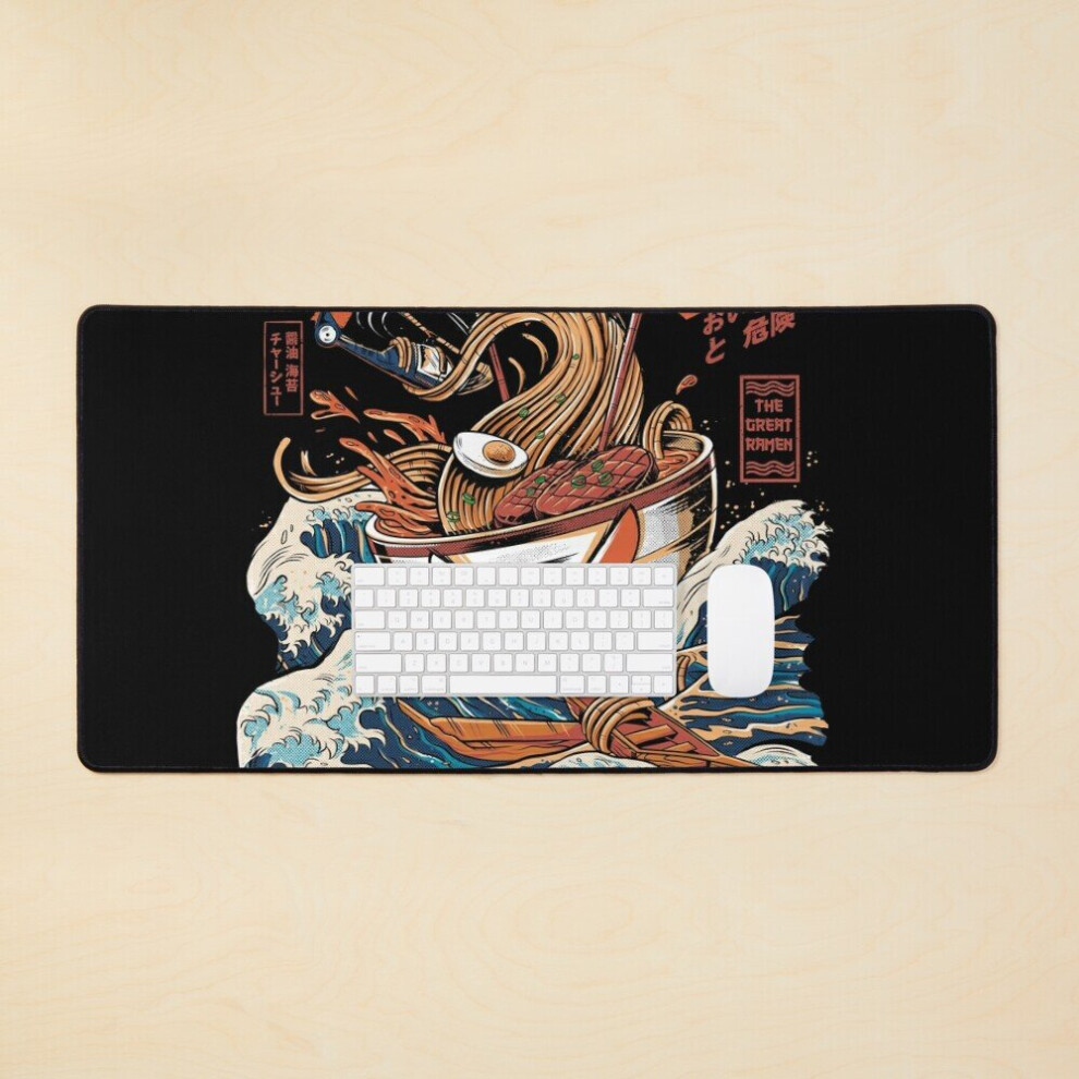 Desk Mat The Great Ramen Large Gaming Mouse Pad 35X16 Inch Black 7802738343984