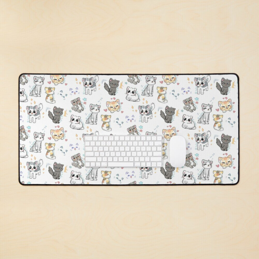 Desk Mat Cute Cats Large Gaming Mouse Pad 35X16 Inch 7802738358025
