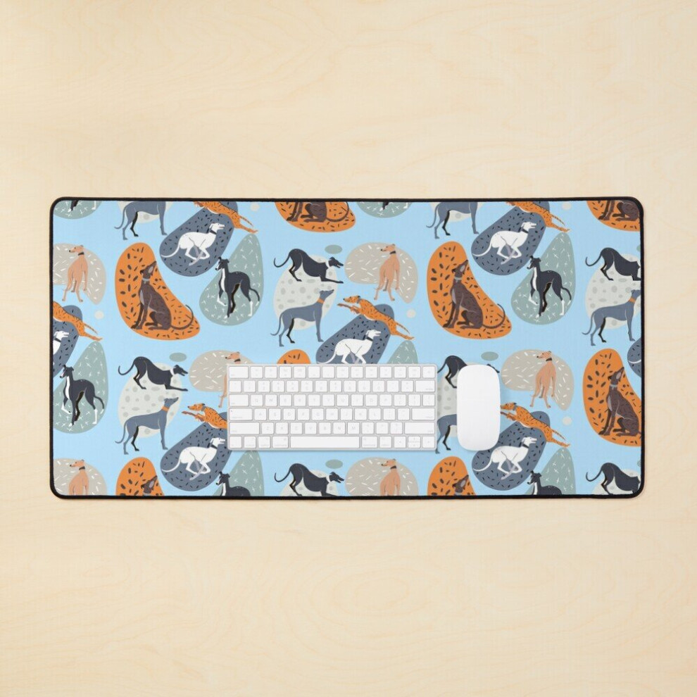 Desk Mat Greyhound Play And Zoomie Time! Large Gaming Mouse Pad 35X16 Inch 7802738375114