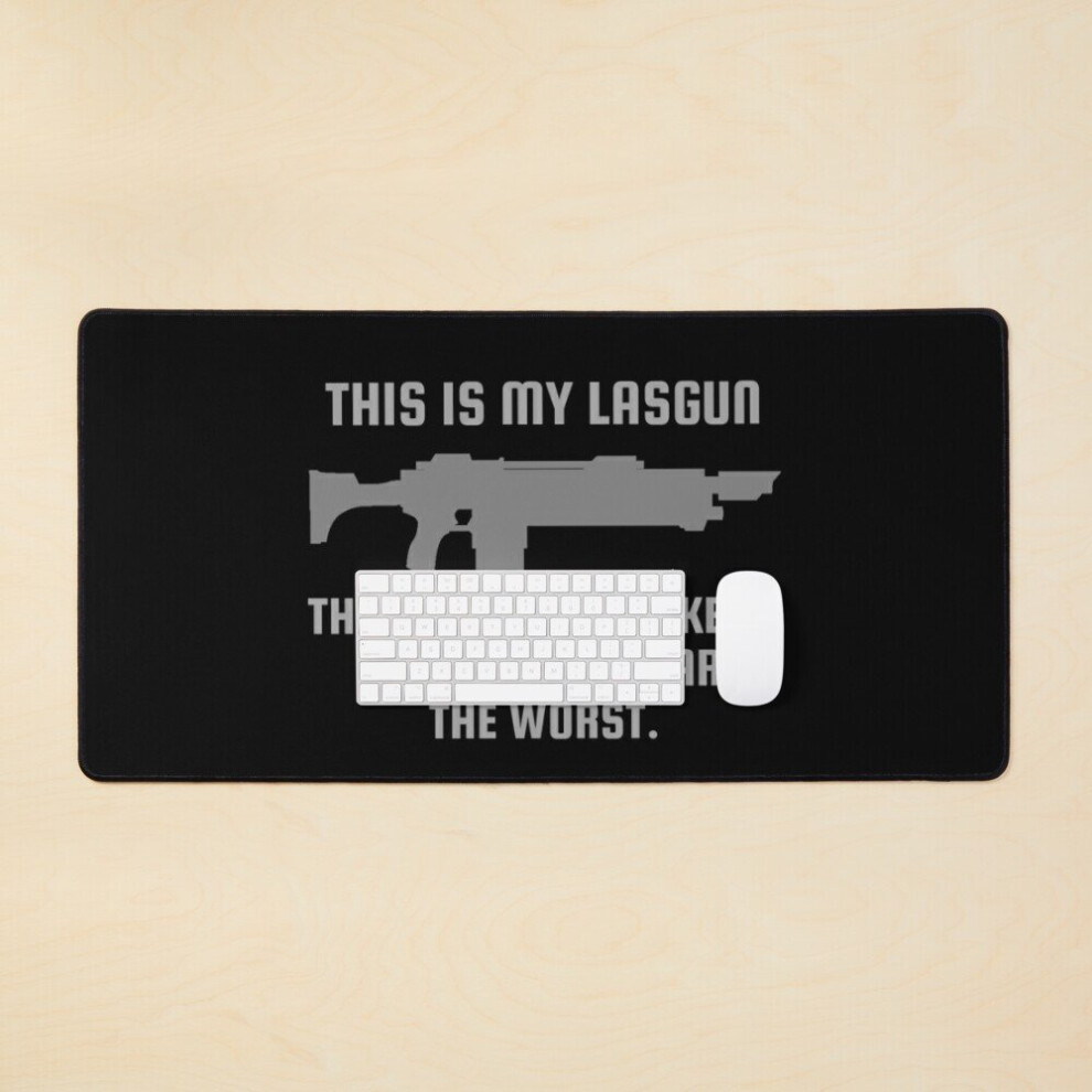 Desk Mat "This Is My Lasgun There Are Many Like It But This Is By Far The Worse" 40K Print Large Gaming Mouse Pad 35X16 Inch 7802738374964