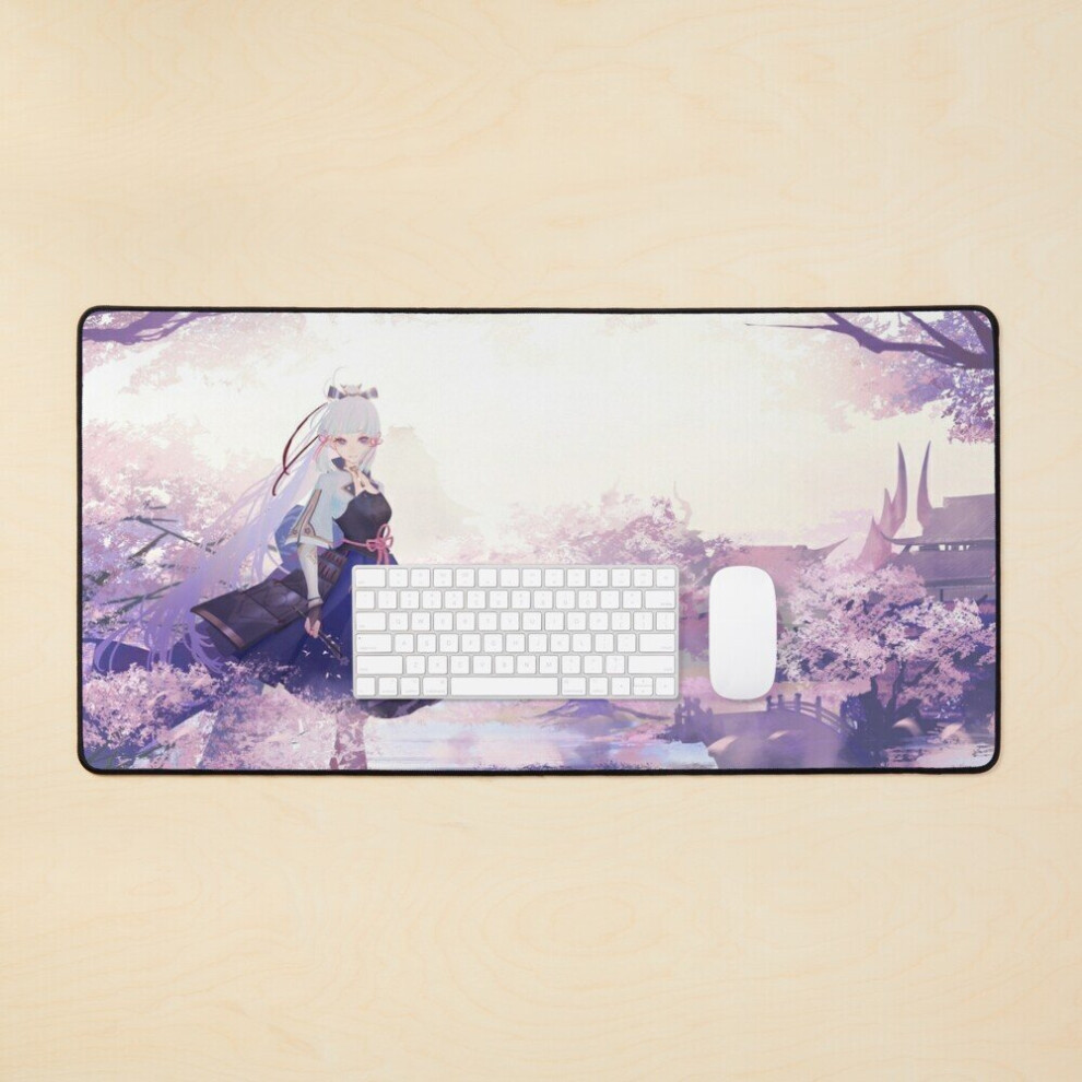 Desk Mat Kamisato Ayaka - Genshin Impact Large Gaming Mouse Pad 35X16 Inch 7802738325058
