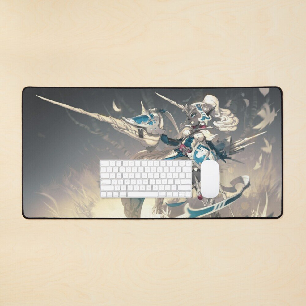 Desk Mat Unicorn Huntress Large Gaming Mouse Pad 35X16 Inch 7802738410372