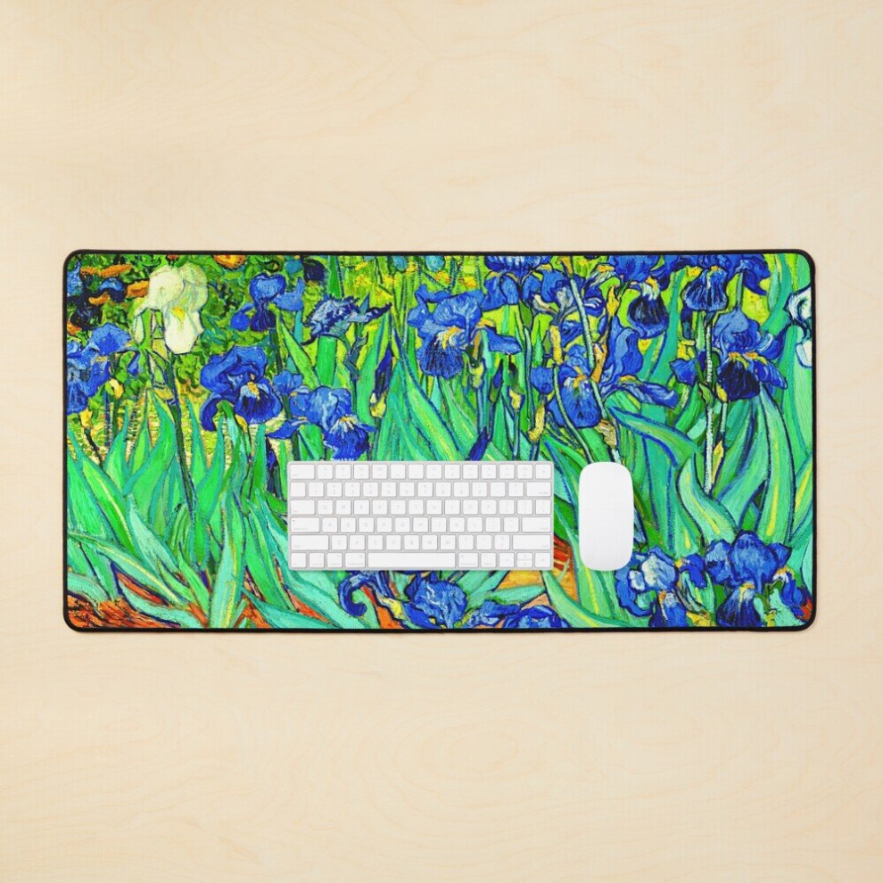 Desk Mat Irises - Vincent Van Gogh Large Gaming Mouse Pad 35X16 Inch 7802738327625