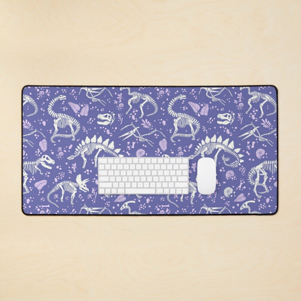 Desk Mat Excavated Dinosaurs On Very Peri Large Gaming Mouse Pad 35X16 Inch 7802738397505