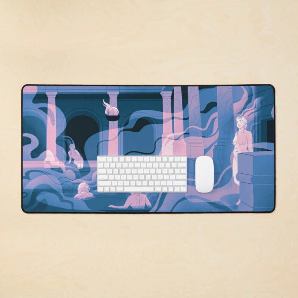Desk Mat Night At The Baths - Rose Large Gaming Mouse Pad 35X16 Inch 7802738343816