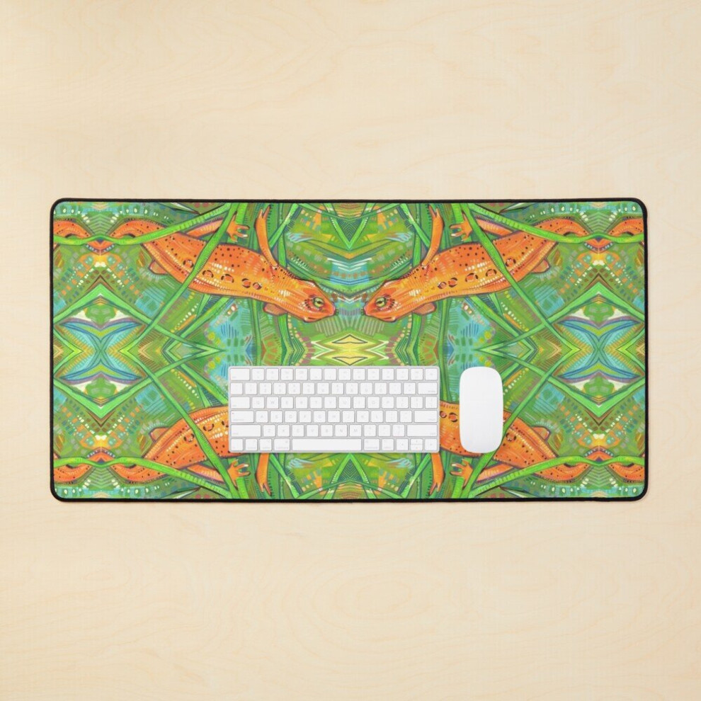 Desk Mat Eastern Newt Painting - 2019 Large Gaming Mouse Pad 35X16 Inch 7802738408928