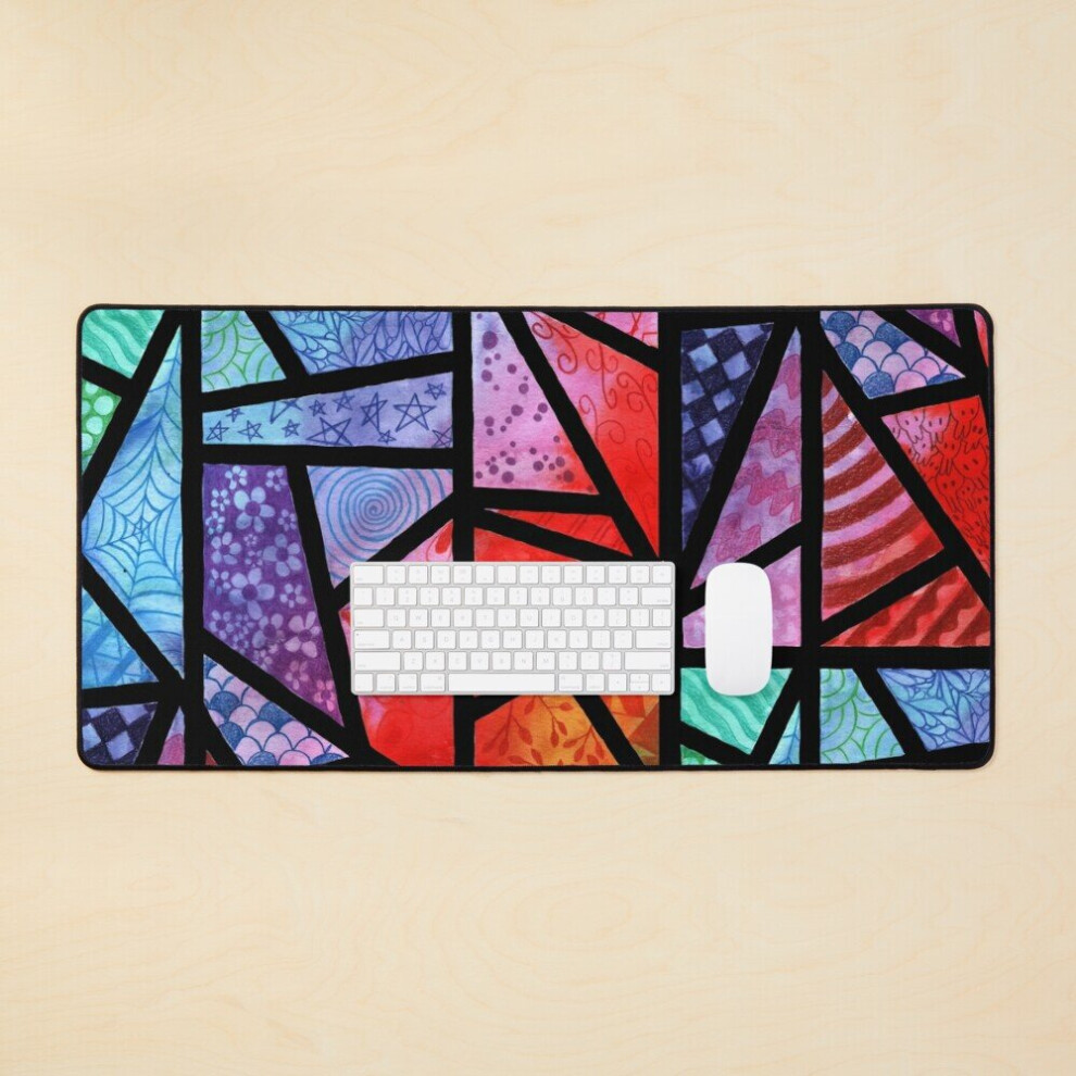 Desk Mat Colorful Geometric Pattern Large Gaming Mouse Pad 35X16 Inch 7802738338416