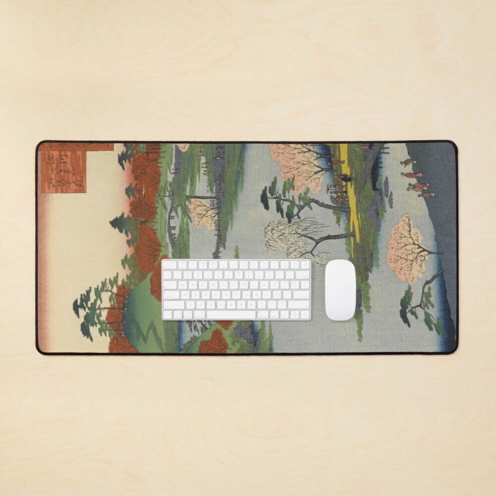 Desk Mat Summer Garden Ukiyo-E Japanese Art Large Gaming Mouse Pad 35X16 Inch 7802738370737