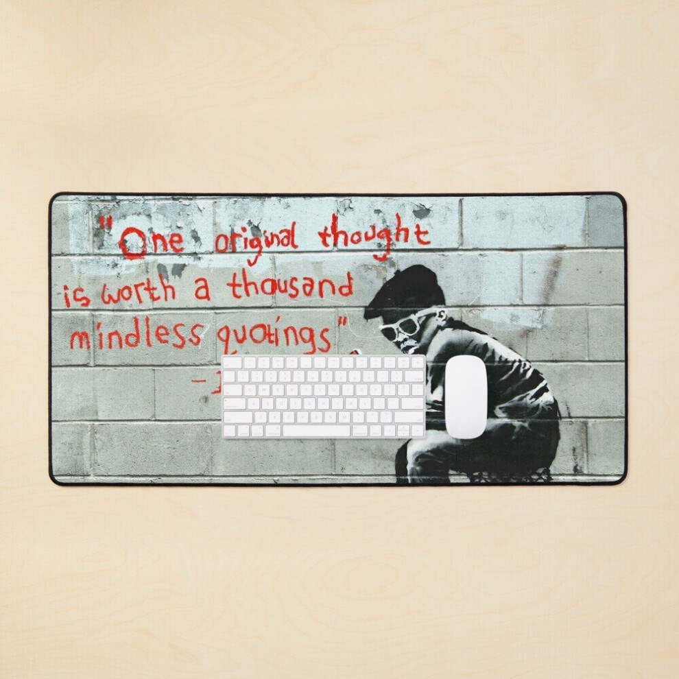 Desk Mat One Original Thought - Banksy Large Gaming Mouse Pad 35X16 Inch 7802738366396