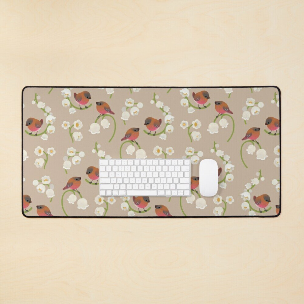 Desk Mat Capped Rosy Finch Large Gaming Mouse Pad 35X16 Inch Brown 7802738370119