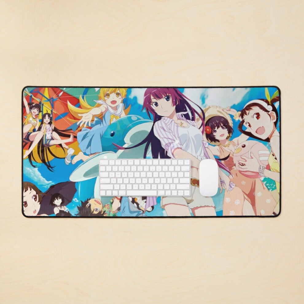 Desk Mat Monogatari Series - Group Summer Large Gaming Mouse Pad 35X16 Inch 7802738395907