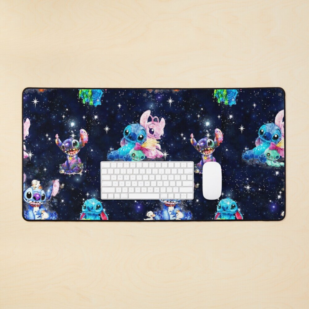 Desk Mat Stitch Couple Galaxy Large Gaming Mouse Pad 35X16 Inch 7802738406177