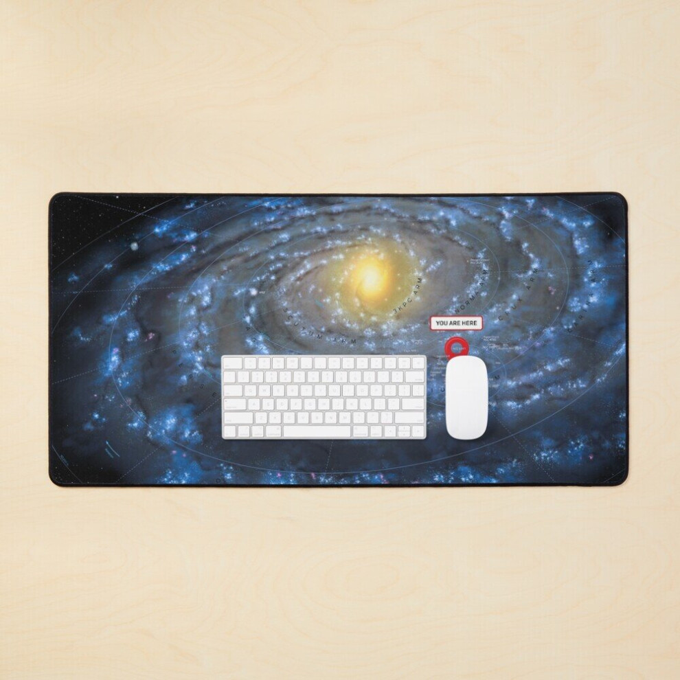 Desk Mat You Are Here: Milky Way Galaxy Map Large Gaming Mouse Pad 35X16 Inch 7802738363449