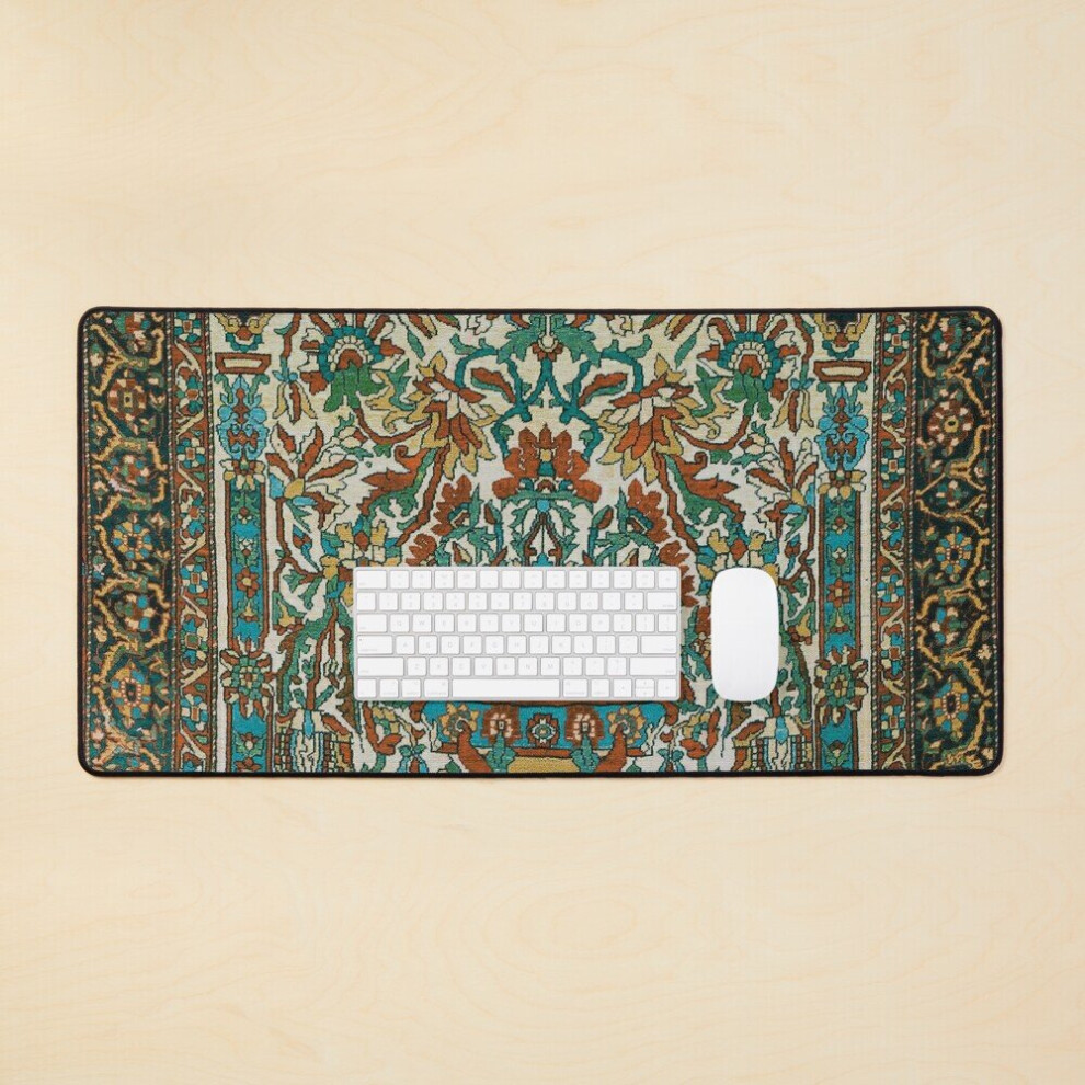 Desk Mat Sarouk Persian Rug Print Large Gaming Mouse Pad 35X16 Inch 7802738410402