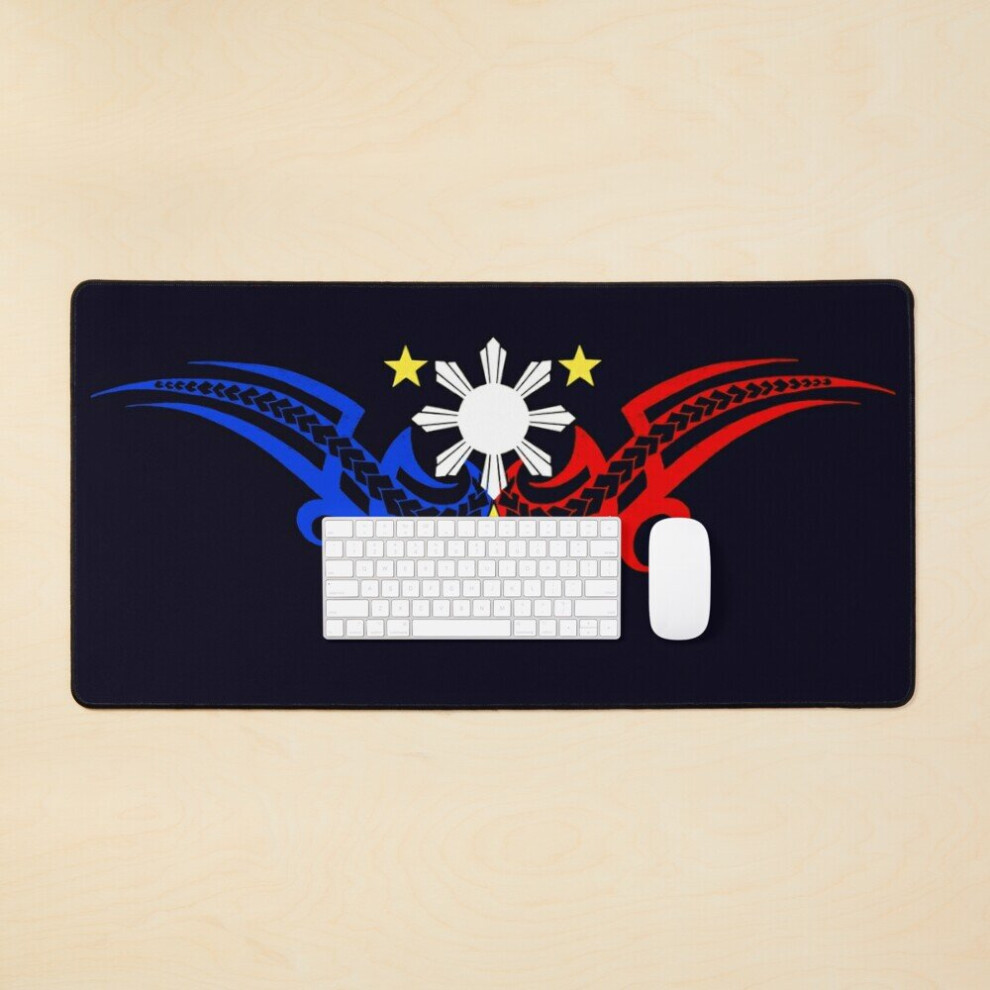 Desk Mat Hand Drawn Filipino Tribal Large Gaming Mouse Pad 35X16 Inch 7802738381160