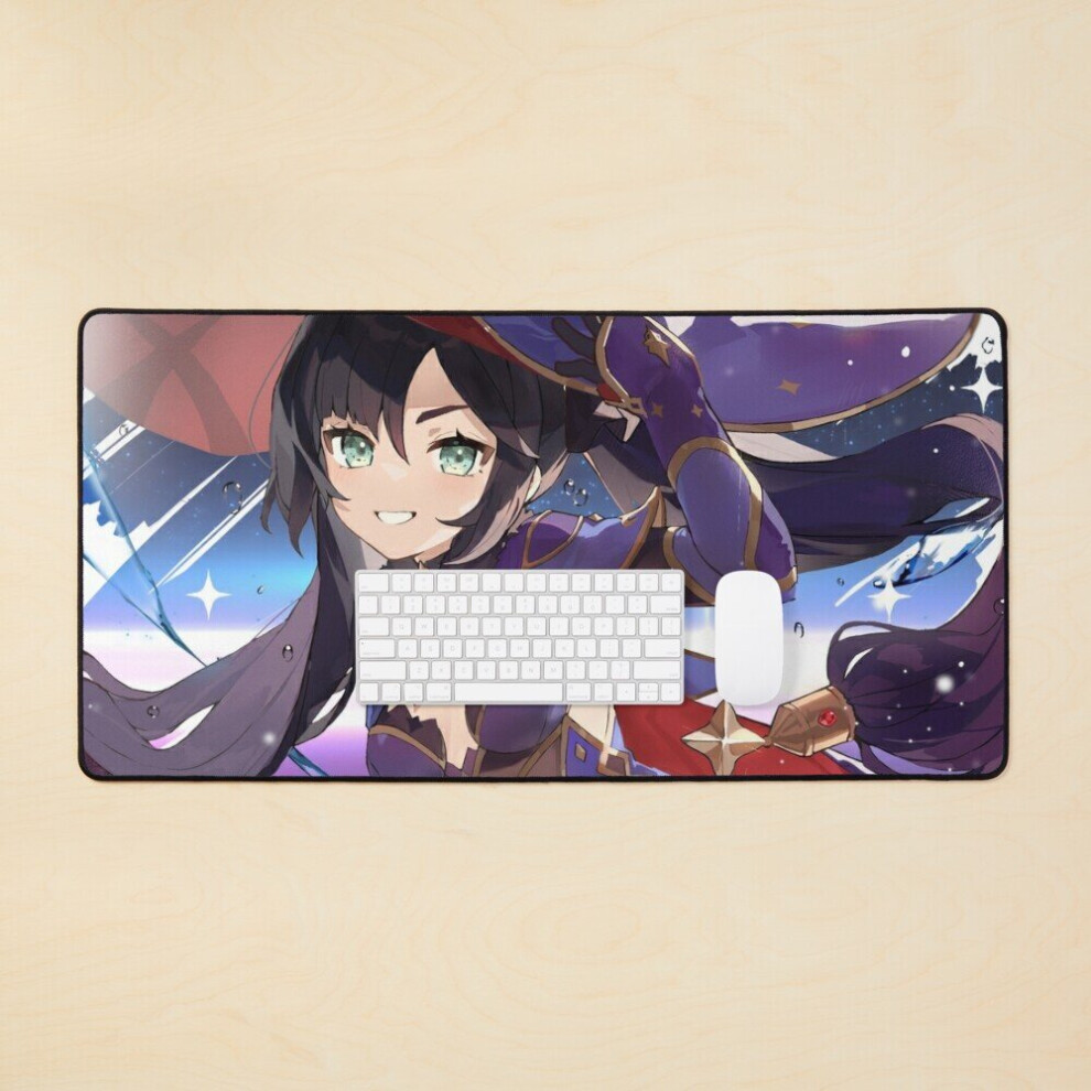 Desk Mat Mona - Genshin Impact Large Gaming Mouse Pad 35X16 Inch 7802738341782
