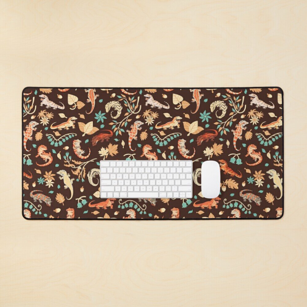 Desk Mat Autumn Geckos In Large Gaming Mouse Pad 35X16 Inch Dark/Brown 7802738373967