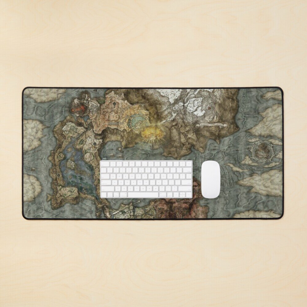 Desk Mat Elden Ring map Hi-res Large Gaming Mouse Pad 35x16 inch