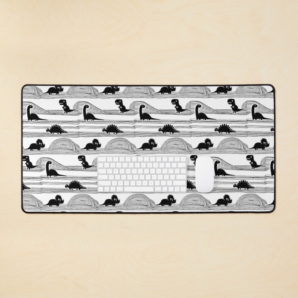 Desk Mat Dinosaur Large Gaming Mouse Pad 35X16 Inch Black 7802738330083