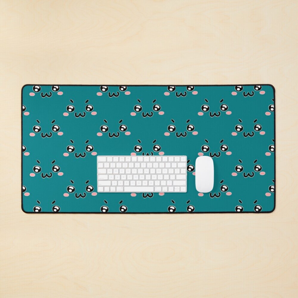 Desk Mat Cute Cat Emoji _Gt_3 Neko Smile Face Large Gaming Mouse Pad 35X16 Inch 7802738374025