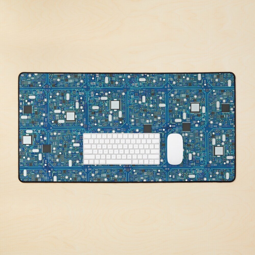 Desk Mat Tech Large Gaming Mouse Pad 35X16 Inch Blue 7802738350920
