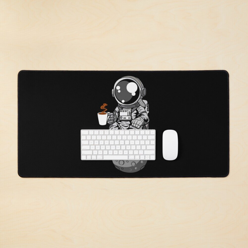 Desk Mat Astronaut Coffee Break Large Gaming Mouse Pad 35X16 Inch 7802738335118
