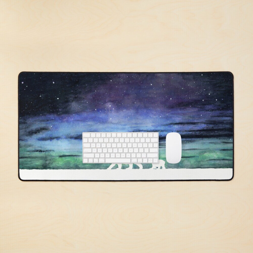 Desk Mat Aurora Borealis And Polar Bears ( Version) Large Gaming Mouse Pad 35X16 Inch Light 7802738367881