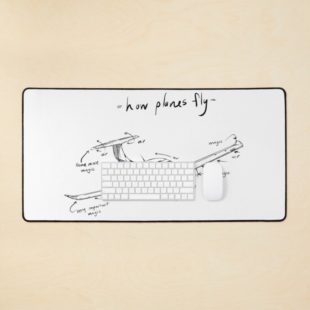 Desk Mat How Airplanes Fly Magic Large Gaming Mouse Pad 35X16 Inch 7802738374612