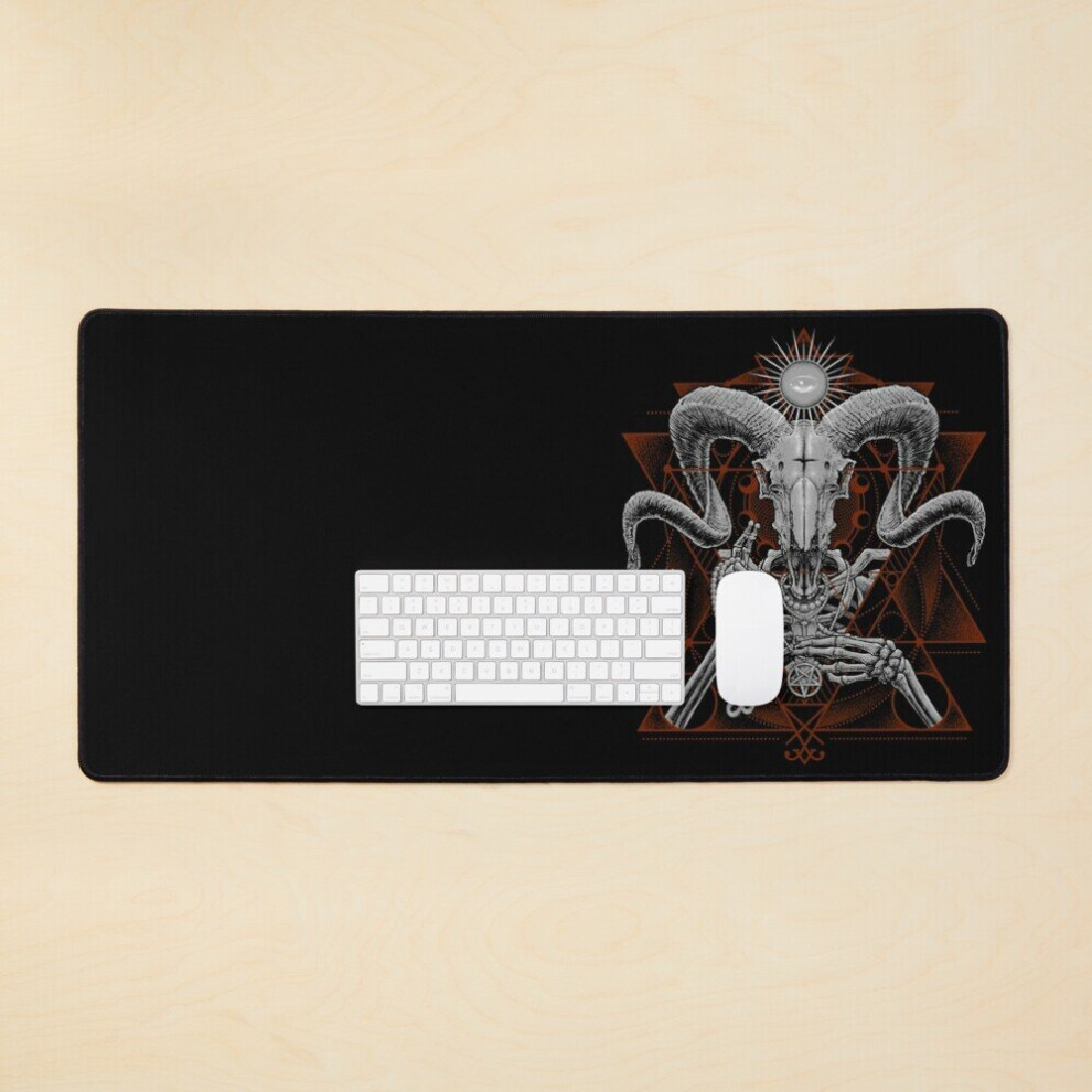 Desk Mat Satanic Baphomet Goat Large Gaming Mouse Pad 35X16 Inch Dark 7802738332698