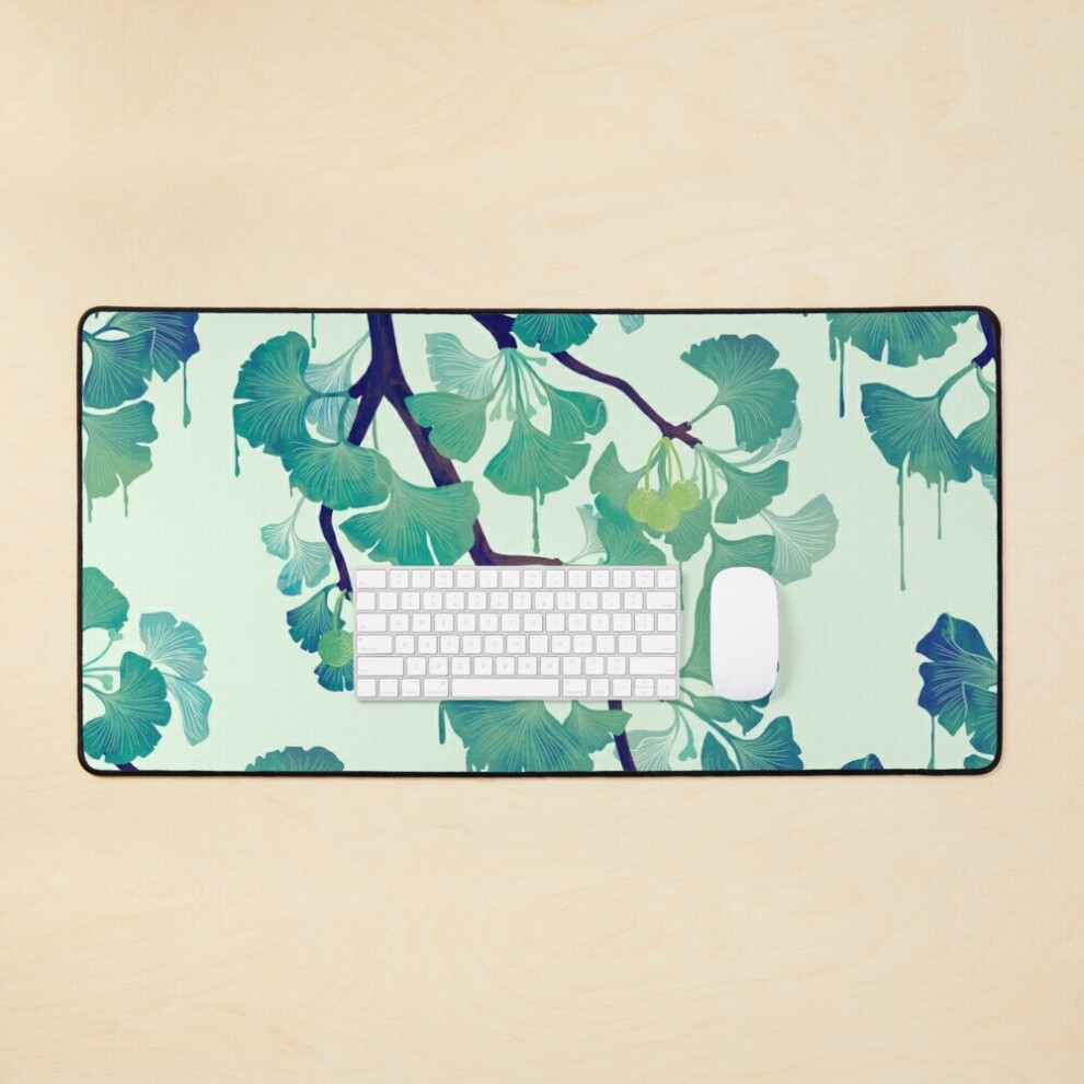 Desk Mat O Ginkgo (In ) Large Gaming Mouse Pad 35X16 Inch Green 7802738310351
