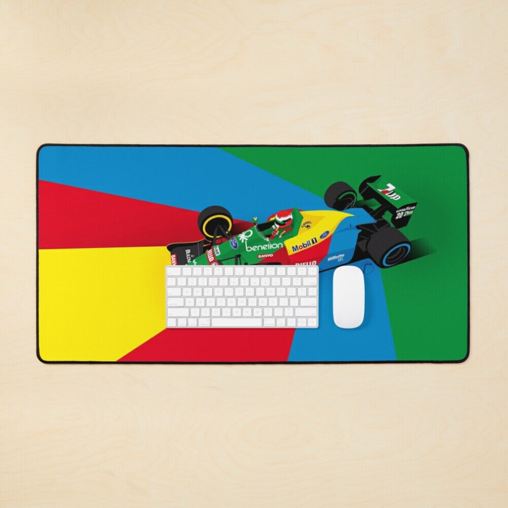 Desk Mat Benetton B188 Johnny Herbert Large Gaming Mouse Pad 35X16 Inch 7802738310016