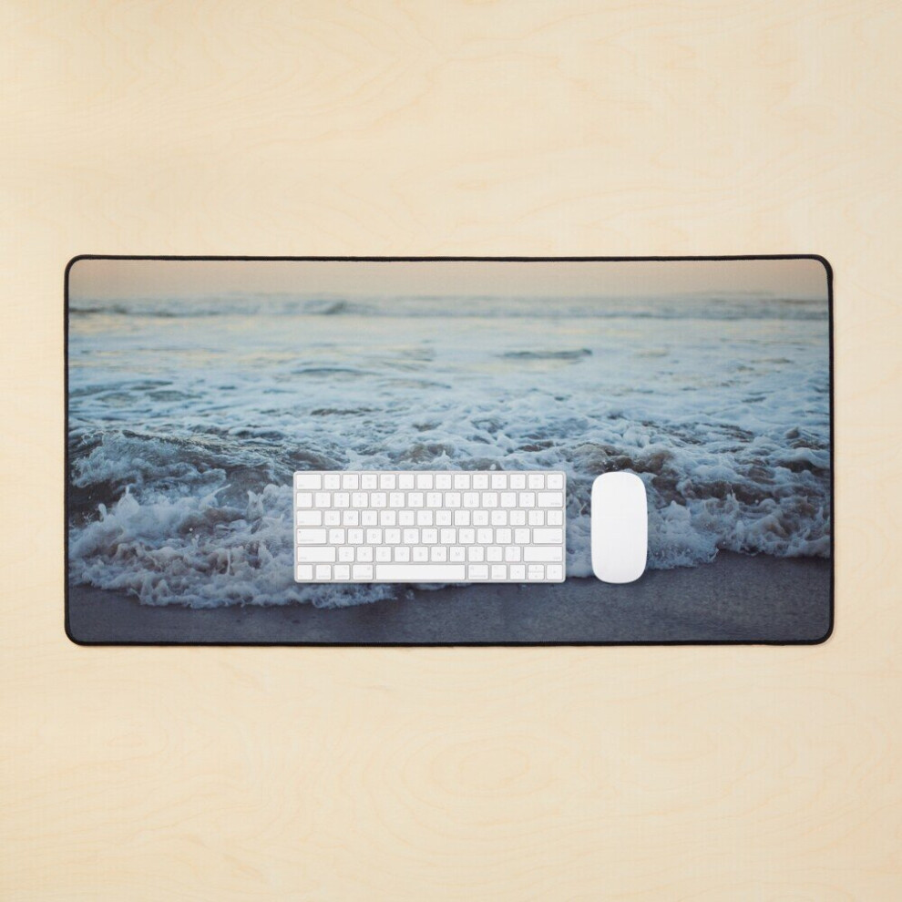 Desk Mat Crash Into Me - Ocean Photograph Of The Oregon Coast Large Gaming Mouse Pad 35X16 Inch 7802738332209