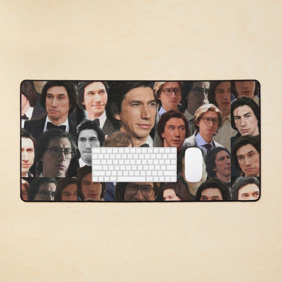 Desk Mat Adam Driver Collage Large Gaming Mouse Pad 35X16 Inch 7802738376746