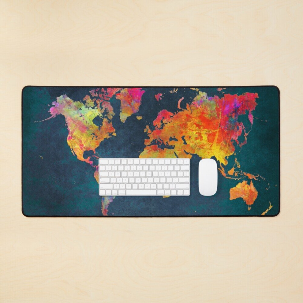 Desk Mat World Map Large Gaming Mouse Pad 35X16 Inch 7802738315196