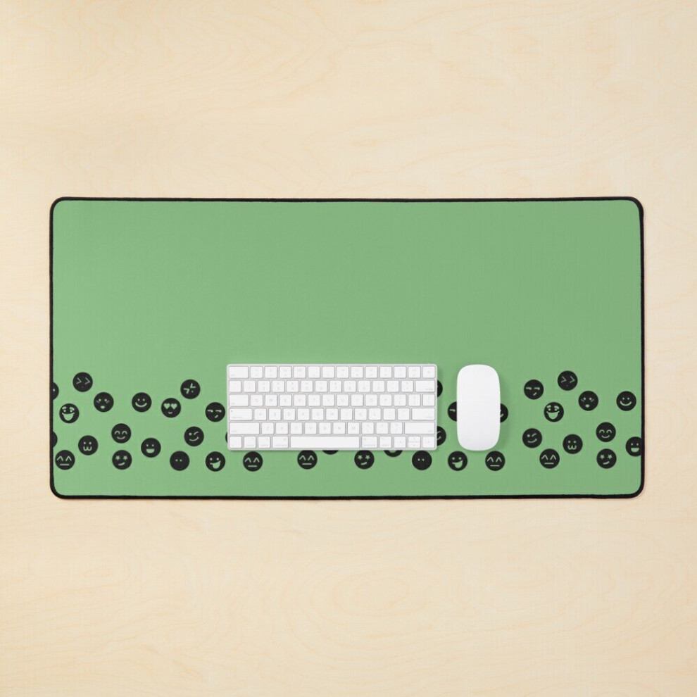 Desk Mat Cool Matcha Boba Pearls Smileys Large Gaming Mouse Pad 35X16 Inch 7802738385618